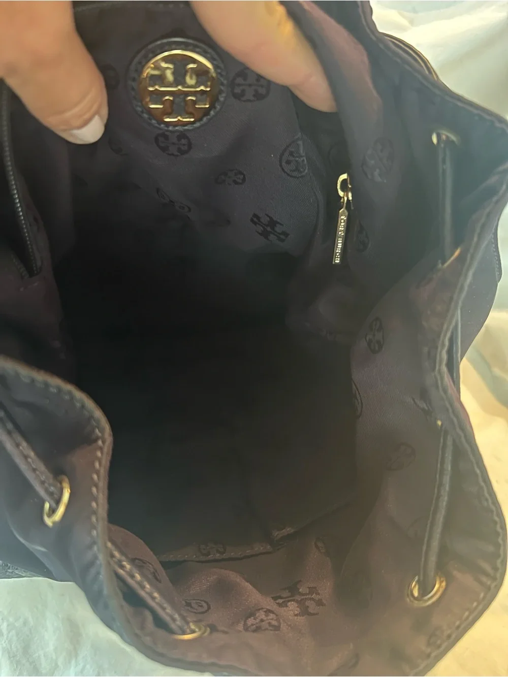 Tory Burch purple Logo Backpack